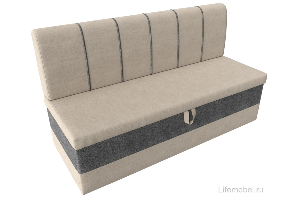Кухонный диван Энигма бежевая / серая рогожка