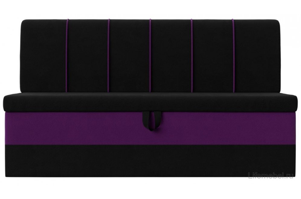 Кухонный диван Энигма черный / фиолетовый микровельвет