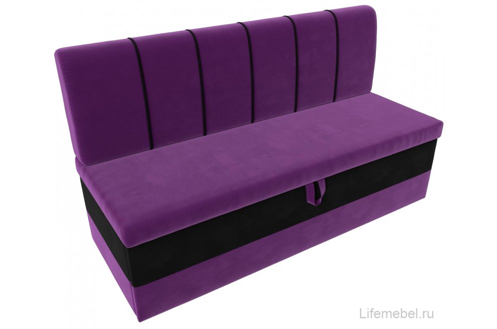 Кухонный диван Энигма фиолетовый / черный микровельвет
