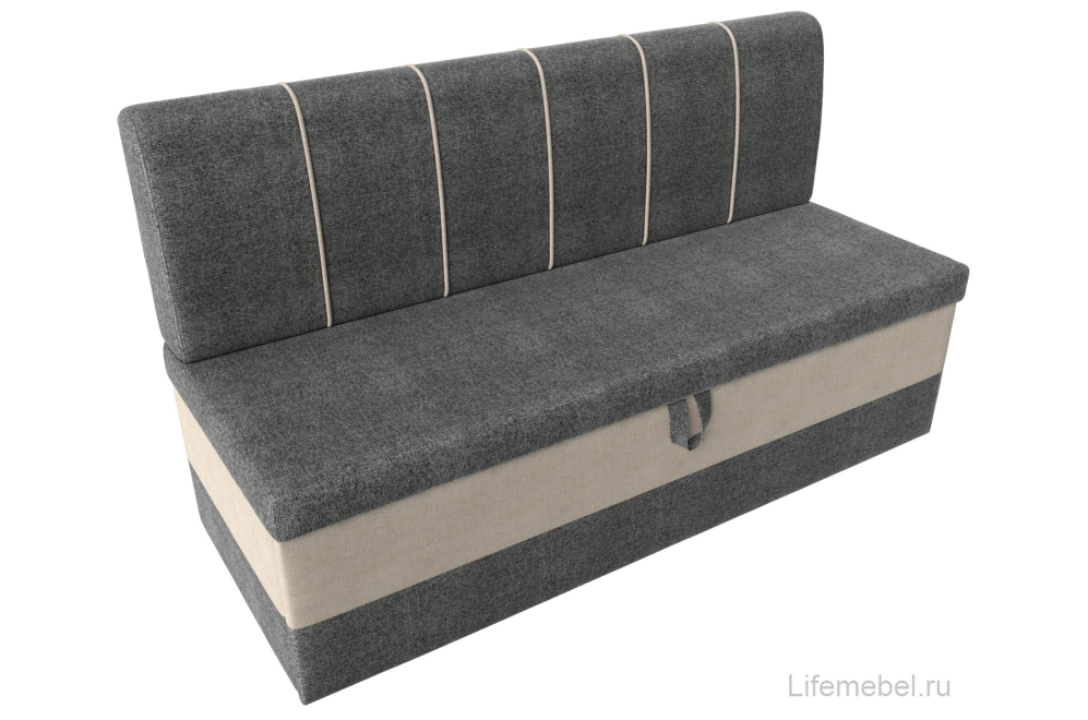 Кухонный диван Энигма серая / бежевая рогожка