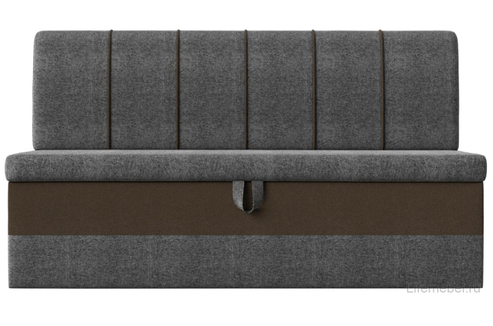 Кухонный диван Энигма серая / коричневая рогожка