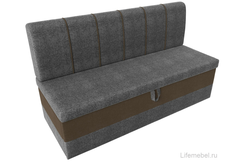 Кухонный диван Энигма серая / коричневая рогожка