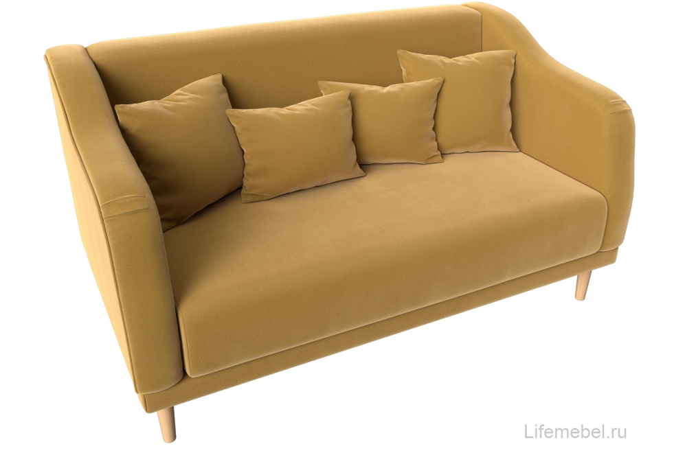 Кухонный диван Киото желтый микровельвет