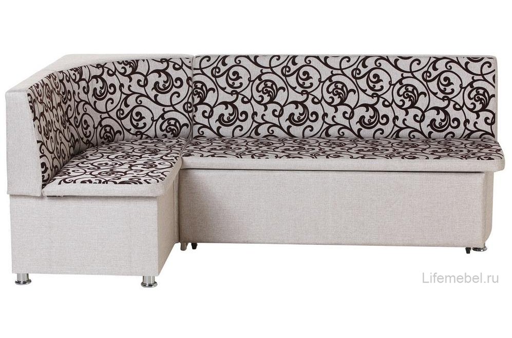 Кухонный диван Сити левый elegance beige вензеля / elegance com beige