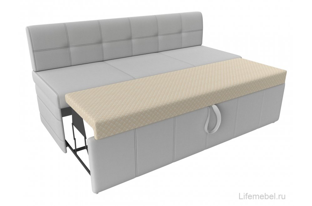 Кухонный диван Лео экокожа белый