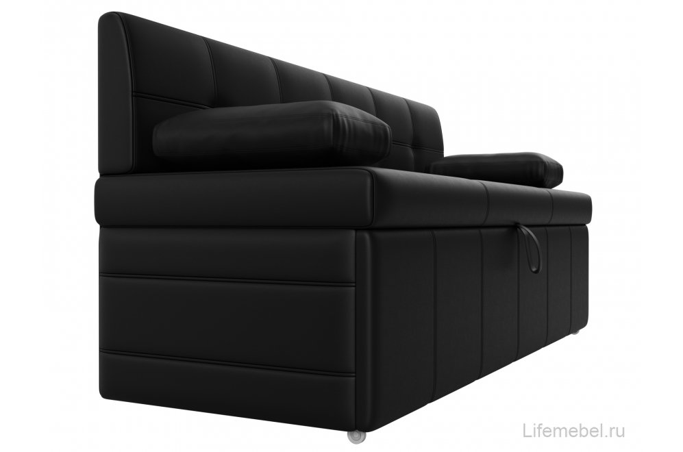 Кухонный диван Лео экокожа черный