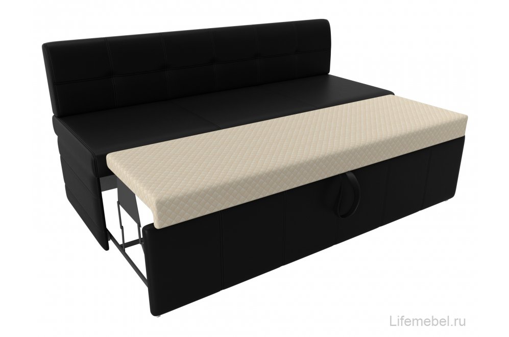 Кухонный диван Лео экокожа черный