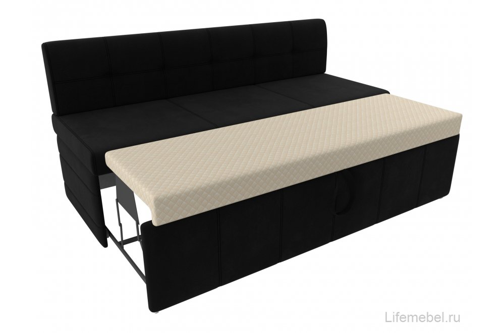 Кухонный диван Лео микровельвет черный