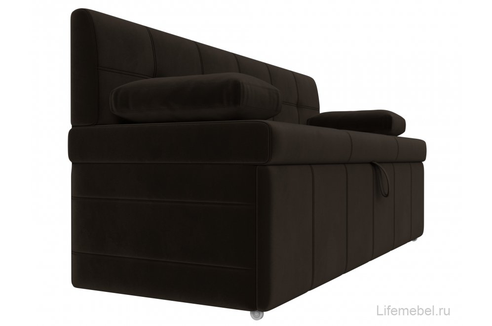 Кухонный диван Лео микровельвет коричневый