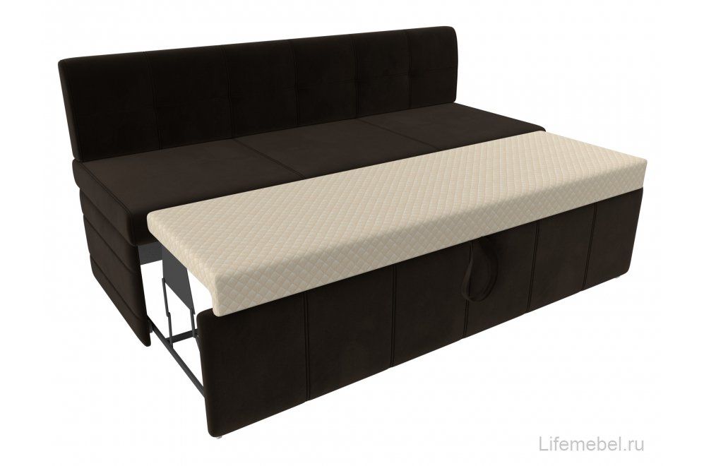 Кухонный диван Лео микровельвет коричневый