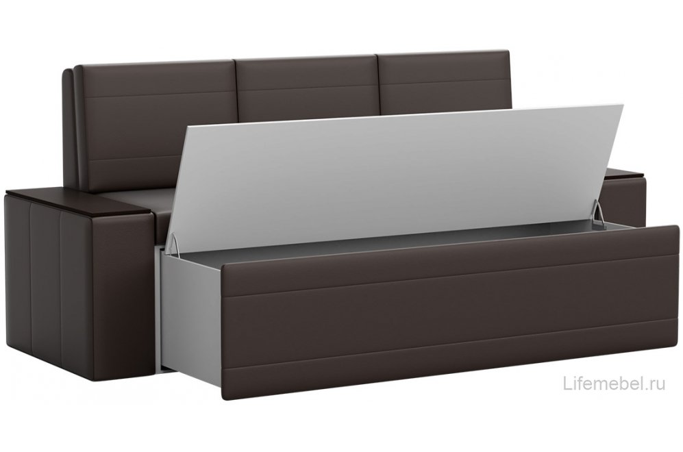 Кухонный диван Лина экокожа коричневый