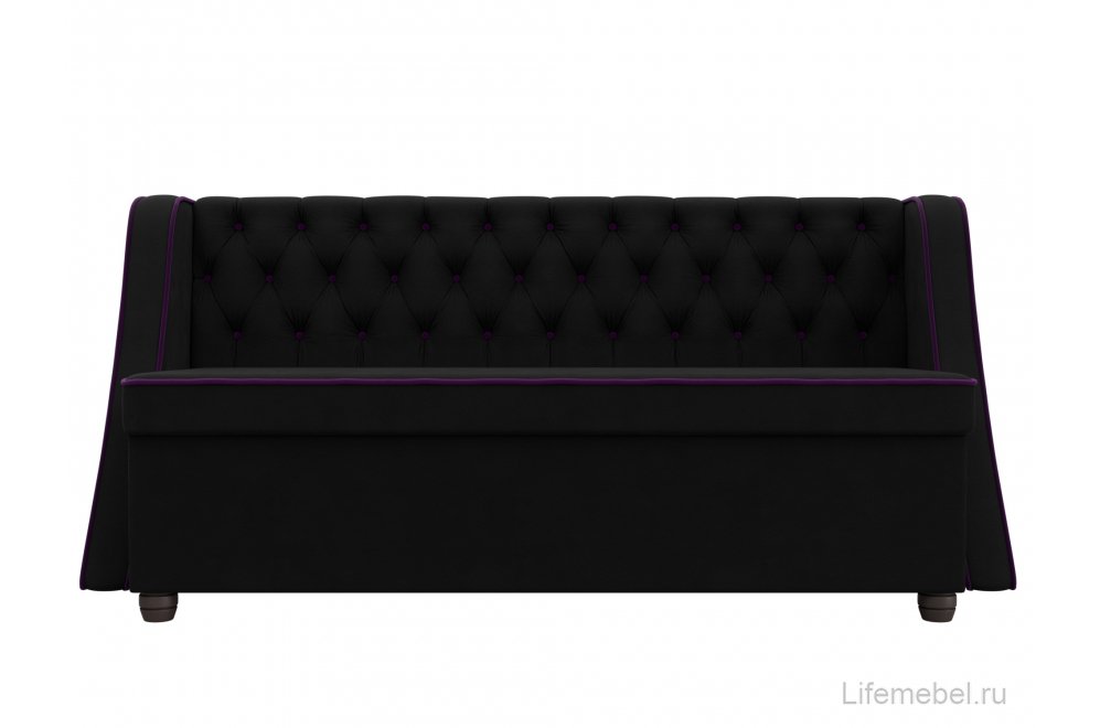 Кухонный диван Лофт микровельвет черный