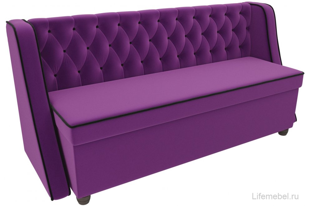 Кухонный диван Лофт микровельвет фиолетовый
