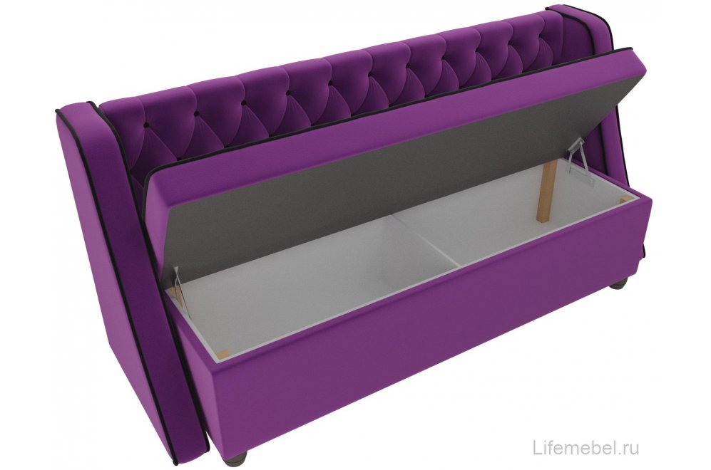 Кухонный диван Лофт микровельвет фиолетовый