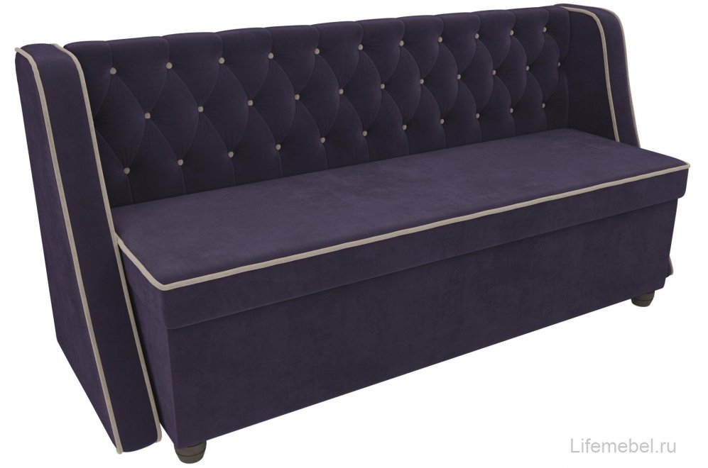 Кухонный диван Лофт велюр фиолетовый
