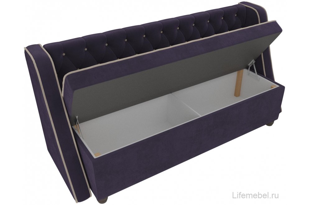 Кухонный диван Лофт велюр фиолетовый