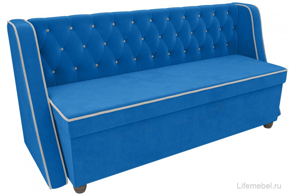 Кухонный диван Лофт велюр голубой