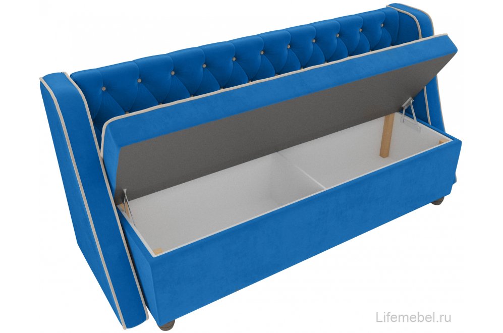Кухонный диван Лофт велюр голубой