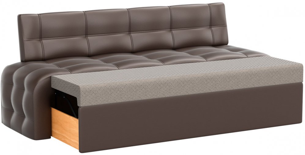 Кухонный диван Люксор экокожа коричневый