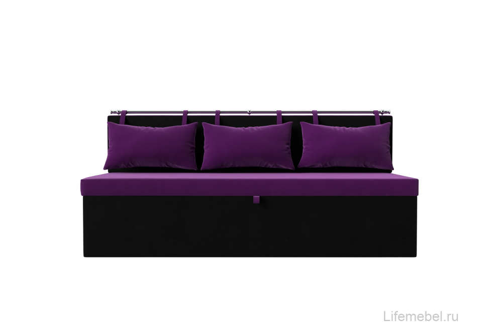 Кухонный диван Метро микровельвет фиолетово-черный