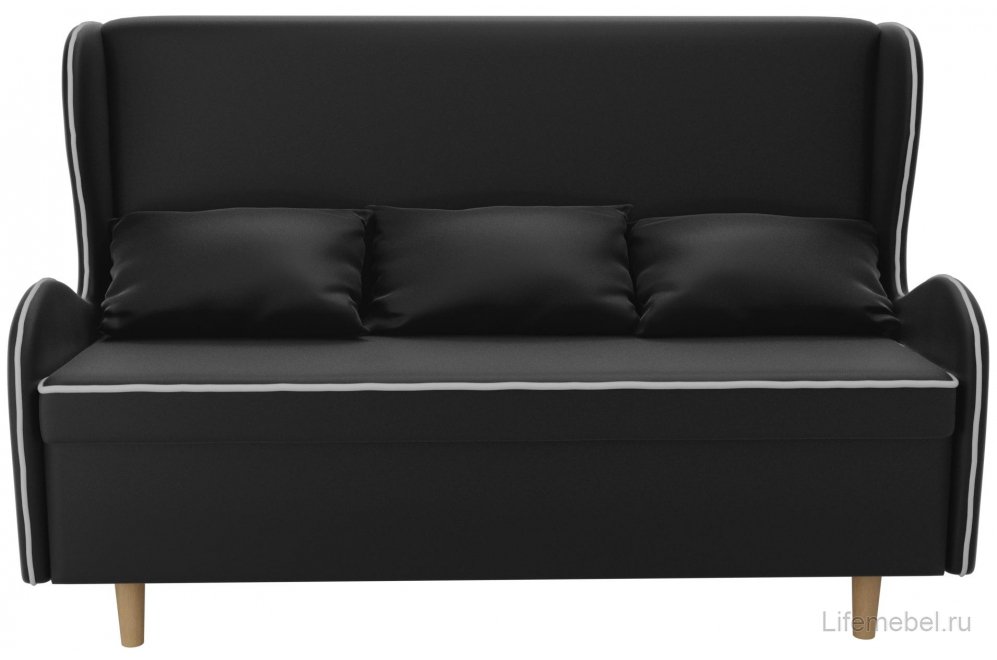 Кухонный диван Сэймон экокожа черная