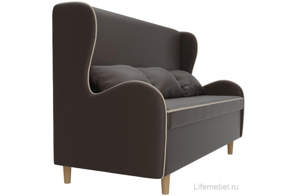 Кухонный диван Сэймон экокожа коричневая