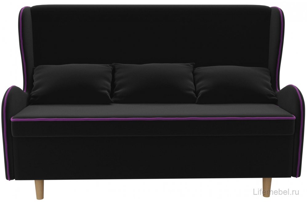 Кухонный диван Сэймон микровельвет черный