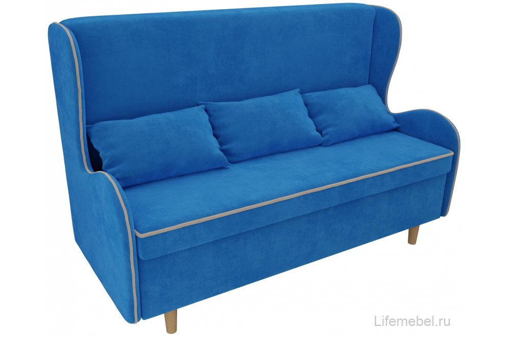 Кухонный диван Сэймон велюр голубой