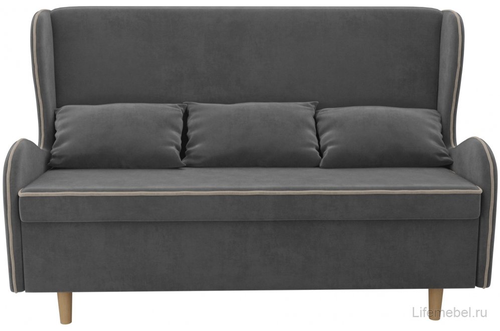 Кухонный диван Сэймон велюр серый