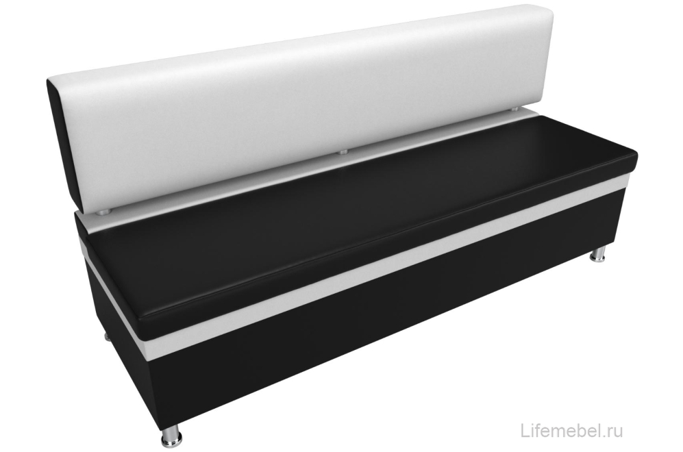 Кухонный диван Стайл эко-кожа черный / белый