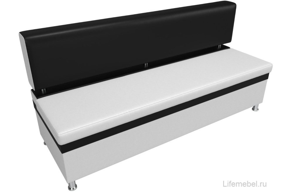 Кухонный диван Стайл экокожа бело-черный