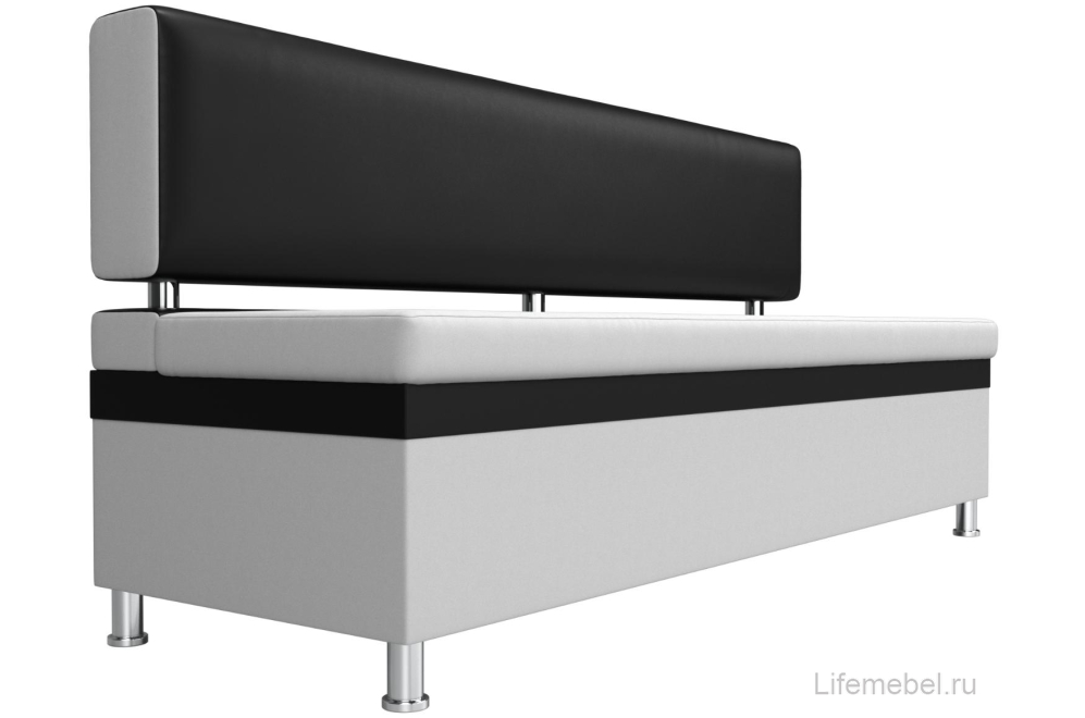 Кухонный диван Стайл экокожа бело-черный