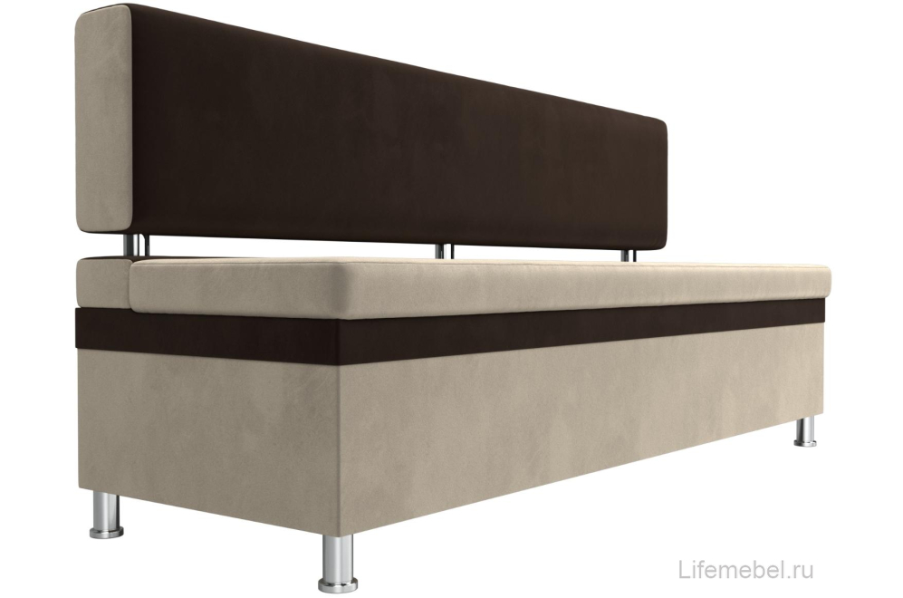 Кухонный диван Стайл микровельвет бежевый / коричневый