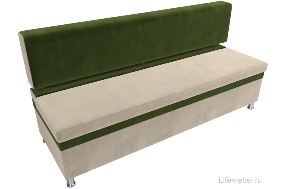 Кухонный диван Стайл микровельвет бежевый / зеленый