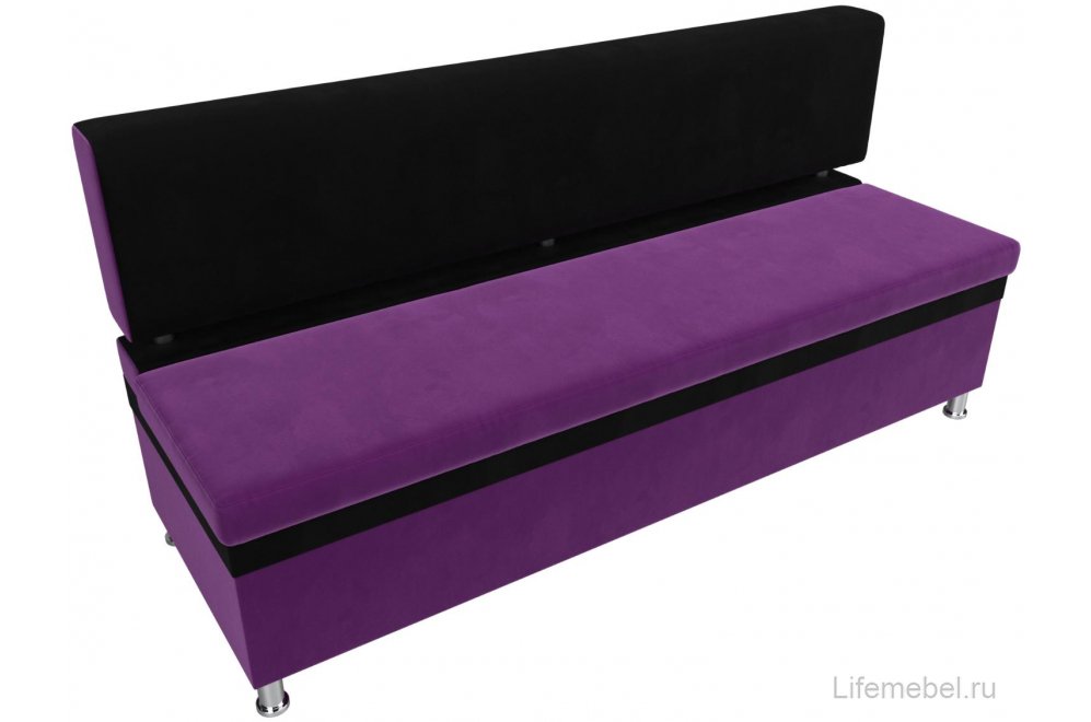 Кухонный диван Стайл микровельвет фиолетово-черный