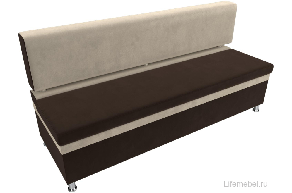 Кухонный диван Стайл микровельвет коричневый / бежевый