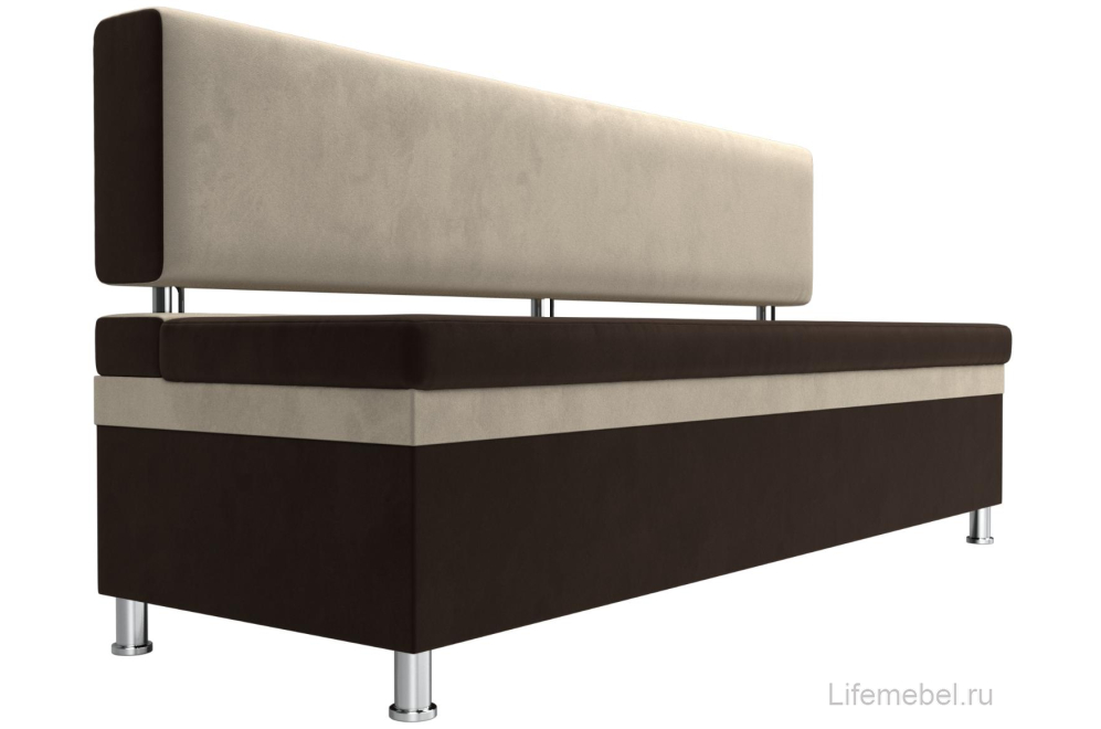 Кухонный диван Стайл микровельвет коричневый / бежевый