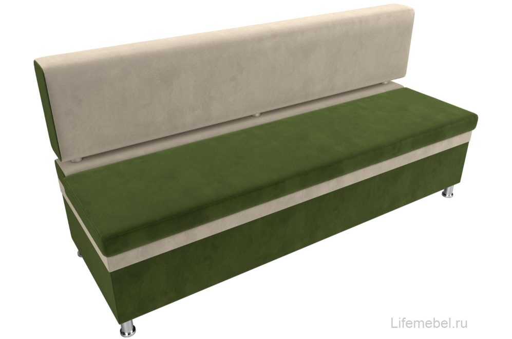 Кухонный диван Стайл микровельвет зеленый / бежевый