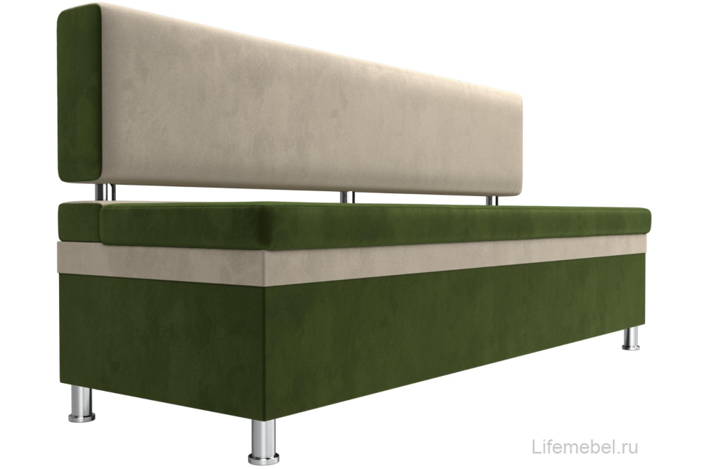 Кухонный диван Стайл микровельвет зеленый / бежевый