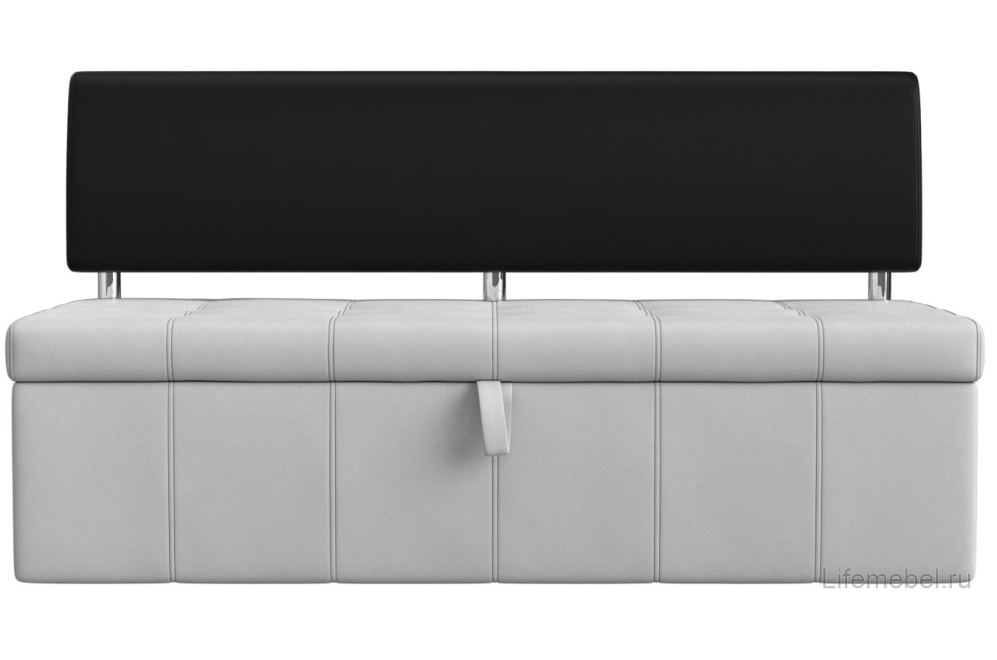 Кухонный диван Стоун экокожа белая / черная