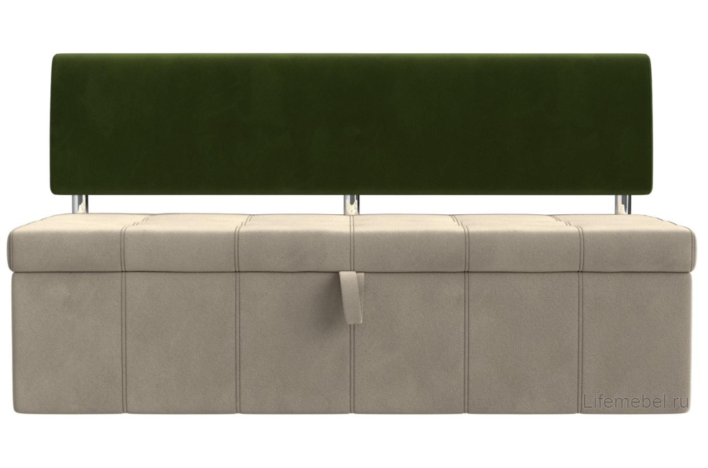 Кухонный диван Стоун микровельвет бежевый / зеленый