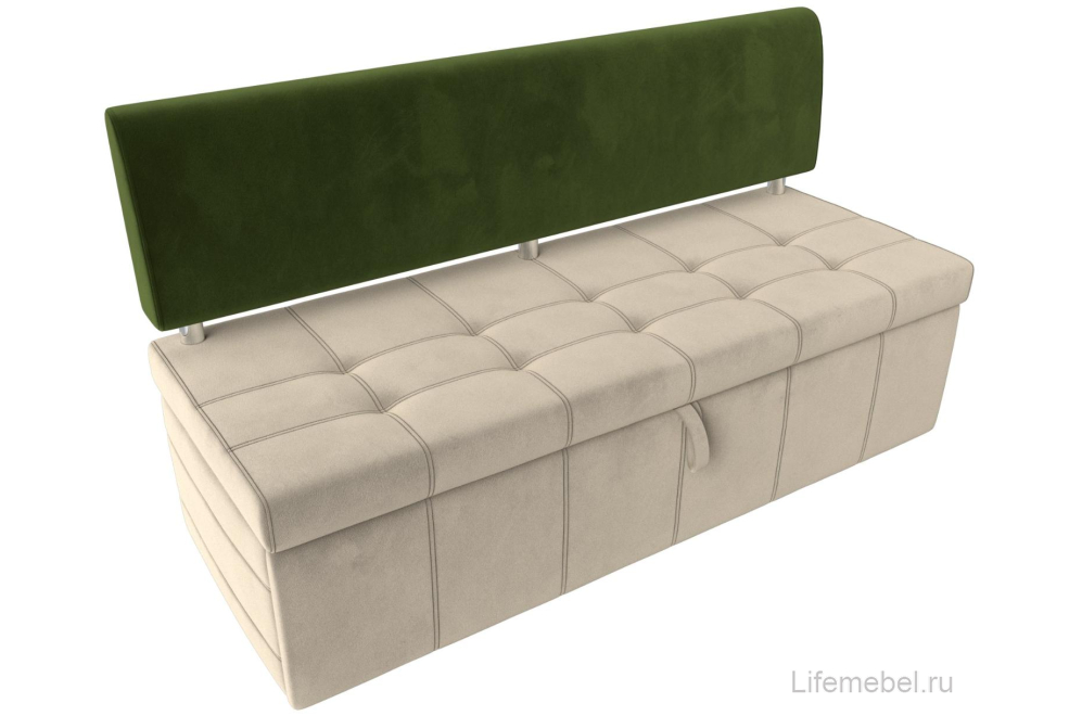 Кухонный диван Стоун микровельвет бежевый / зеленый