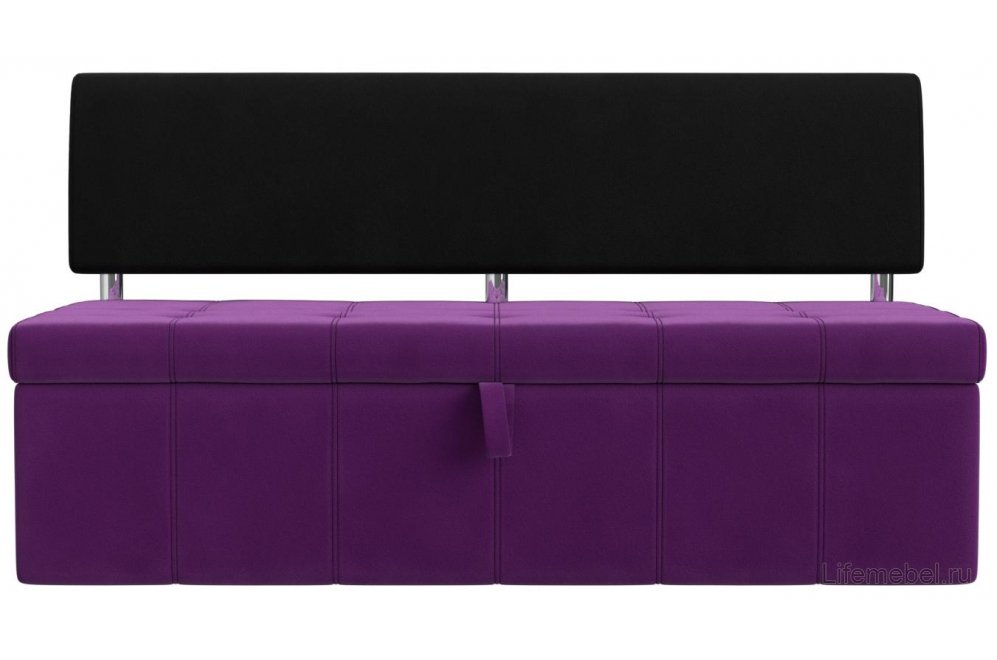 Кухонный диван Стоун микровельвет фиолетовый / черный