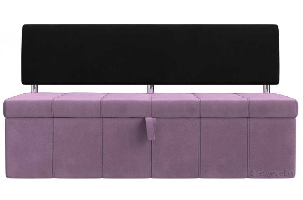Кухонный диван Стоун микровельвет сиреневый / черный