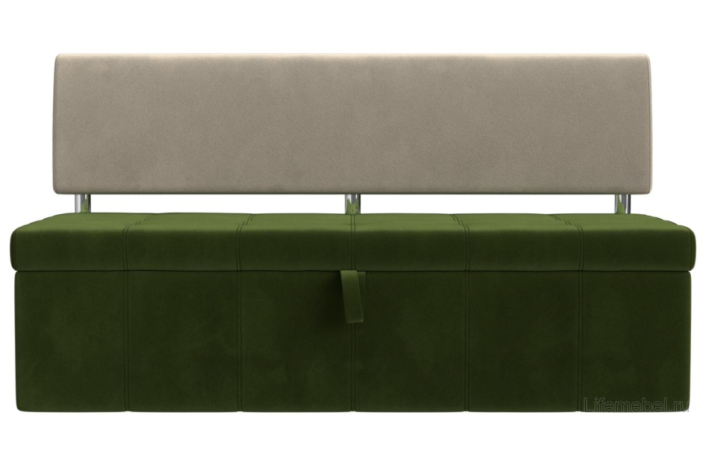 Кухонный диван Стоун микровельвет зеленый / бежевый