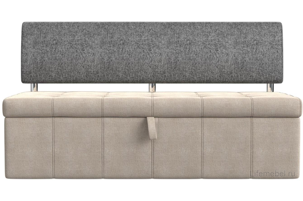 Кухонный диван Стоун рогожка бежевая / серая