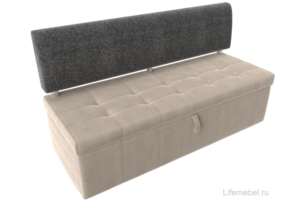 Кухонный диван Стоун рогожка бежевая / серая