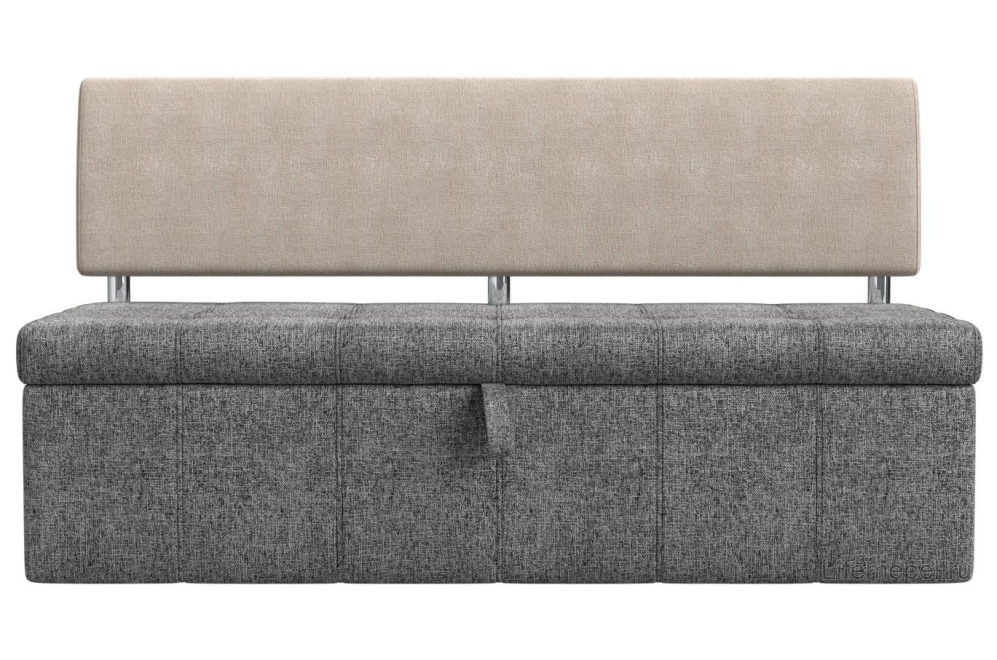 Кухонный диван Стоун рогожка серая / бежевая