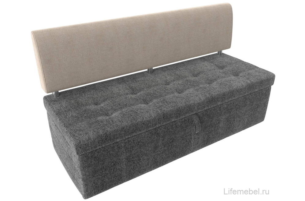 Кухонный диван Стоун рогожка серая / бежевая