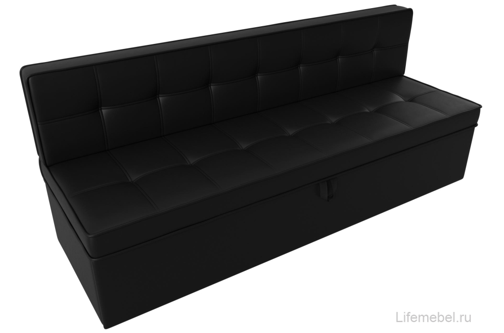Кухонный диван Техас черная экокожа